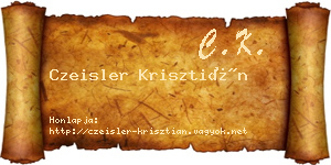 Czeisler Krisztián névjegykártya